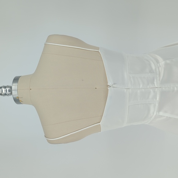 NEW Zara Satin Mini Dress White M wedding party cocktail preppy sexy victorian - Picture 5 of 9